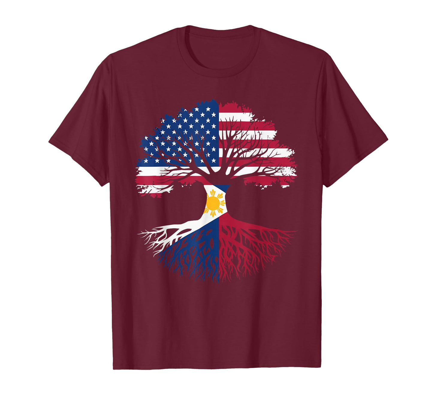 Half Filipino Half American USA Flag Philippines America T-Shirt