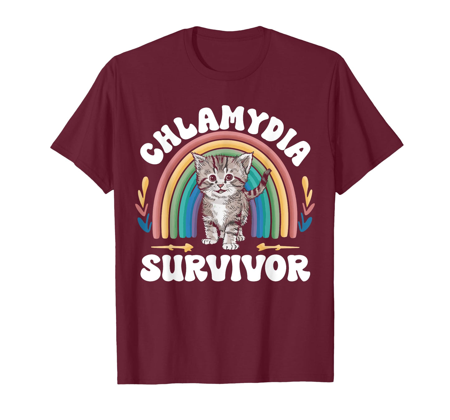 Cat Funny Embarrassing Meme Adult Humor Chlamydia Survivor T-Shirt, Small, Black