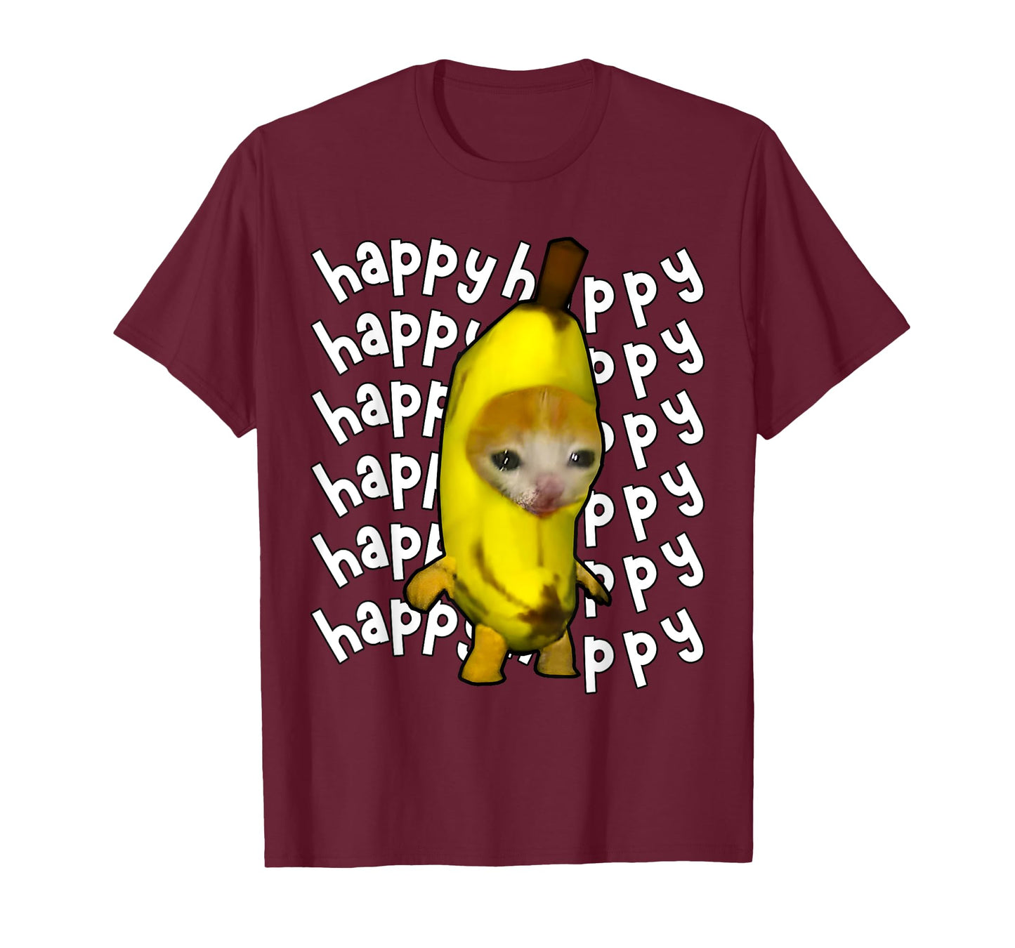 Happy Banana Cat Meme Bananacat Happy Kitty Cat Lovers Meme T-Shirt