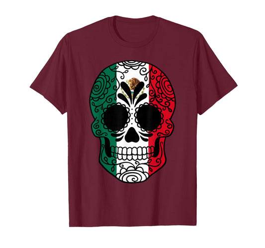 Mexico Flag Gift Sugar Skull Mexican T-Shirt