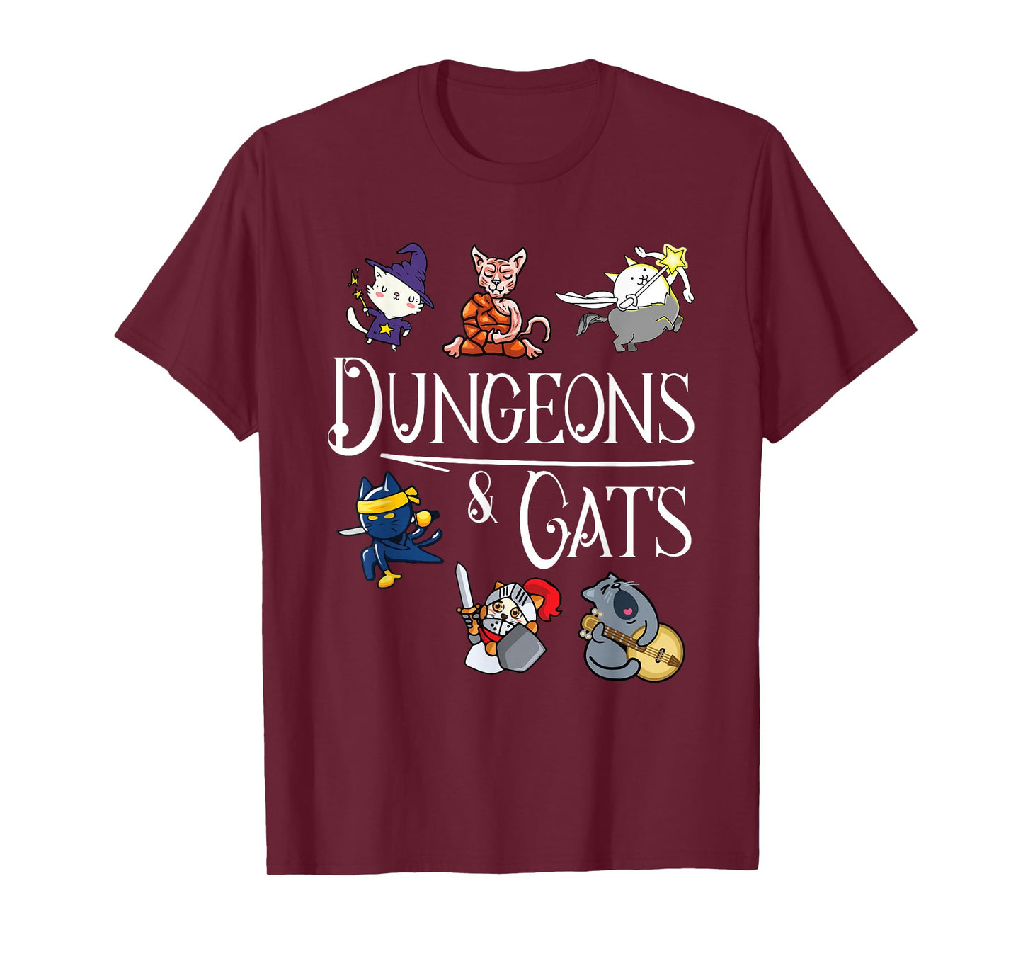 Dungeons and Cats Funny Dragon Cat Kitten Lover Kitty Gift T-Shirt Small