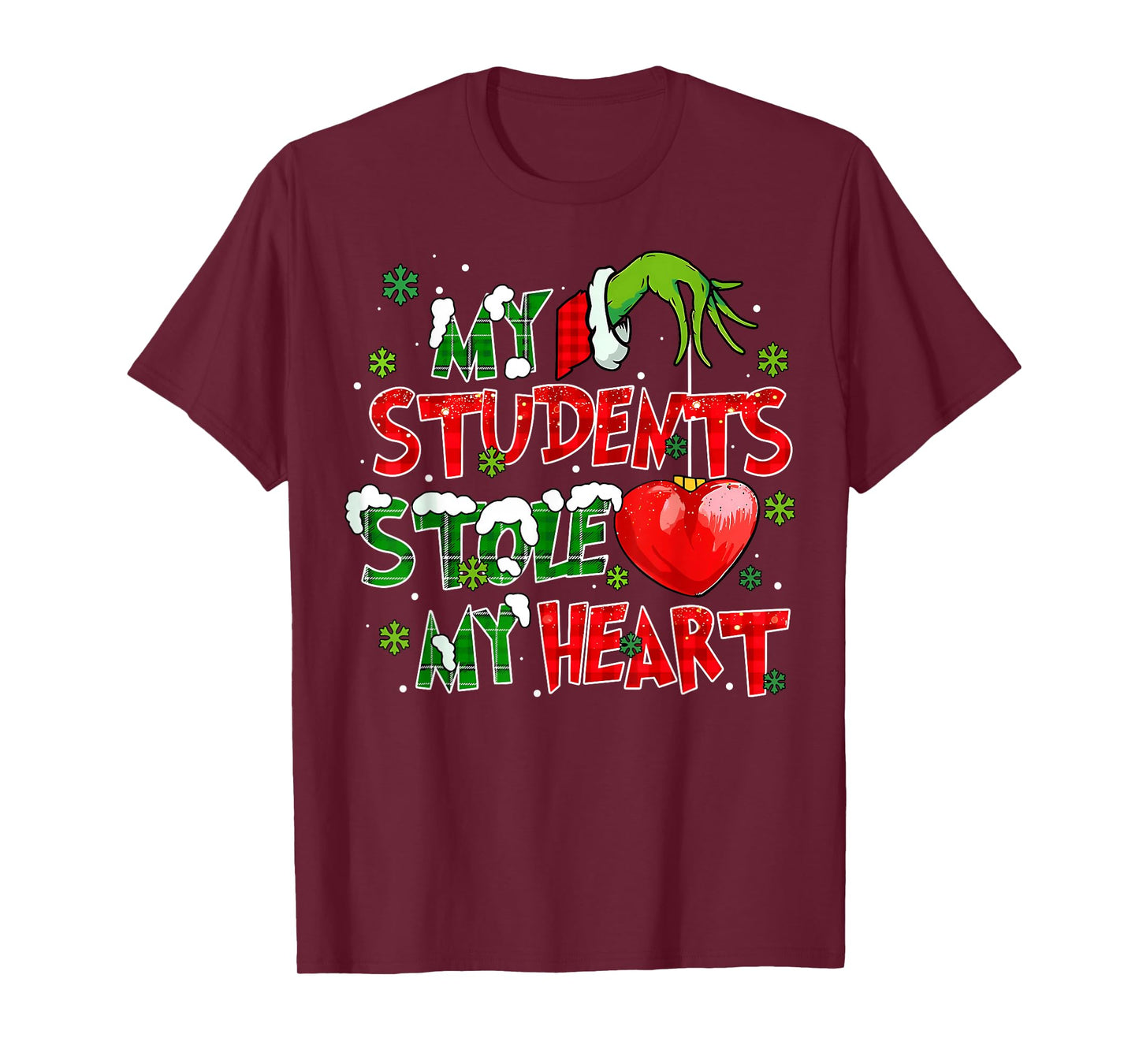 My Students Stole My Heart Christmas Xmas Teacher Pajamas T-Shirt