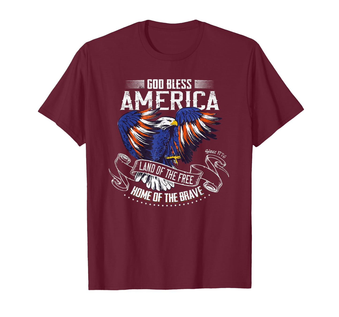 God Bless America | Land of The Free Because of The Brave T-Shirt