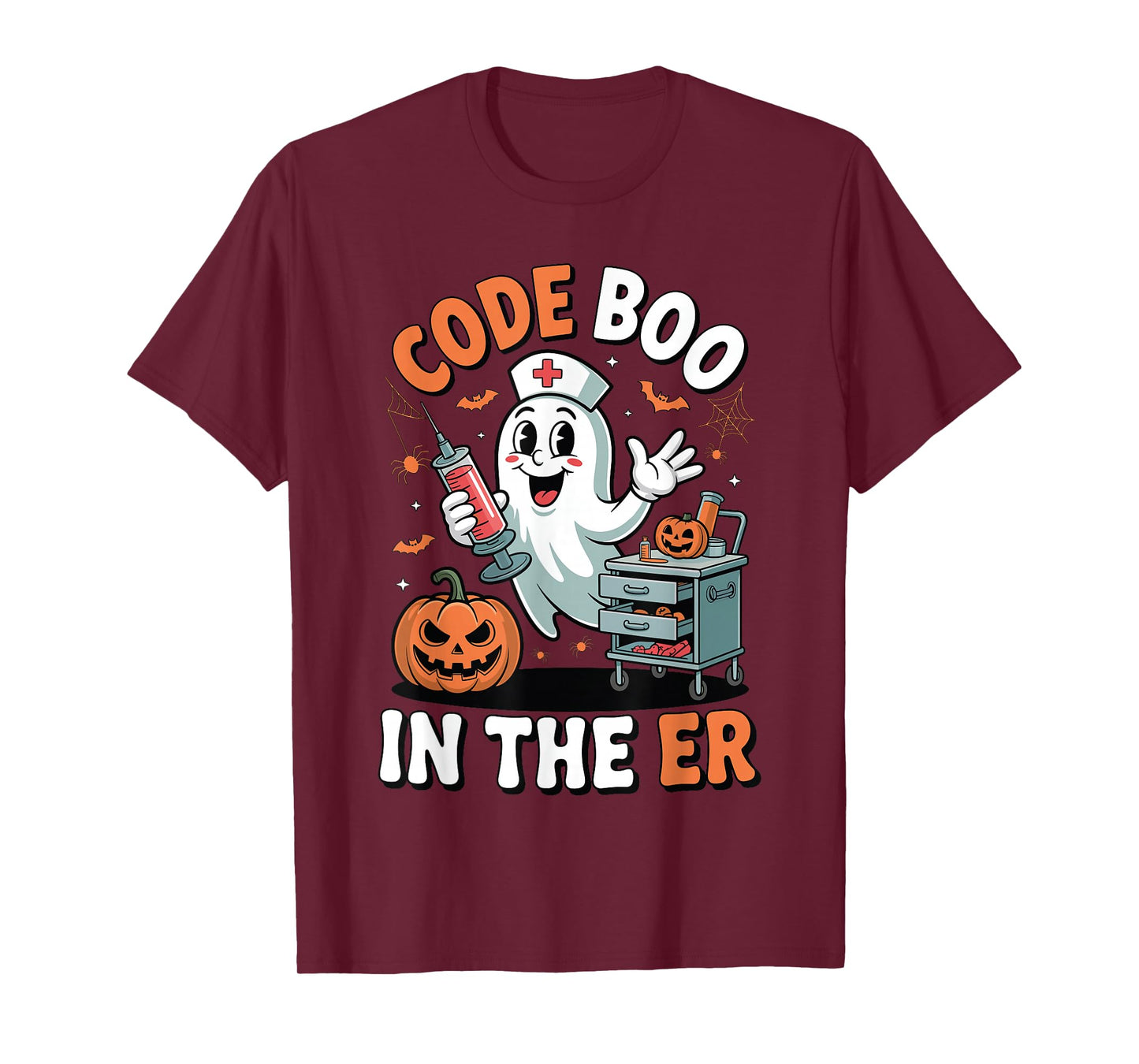 Code Boo in The ER Funny Medical Halloween ER Nurse T-Shirt