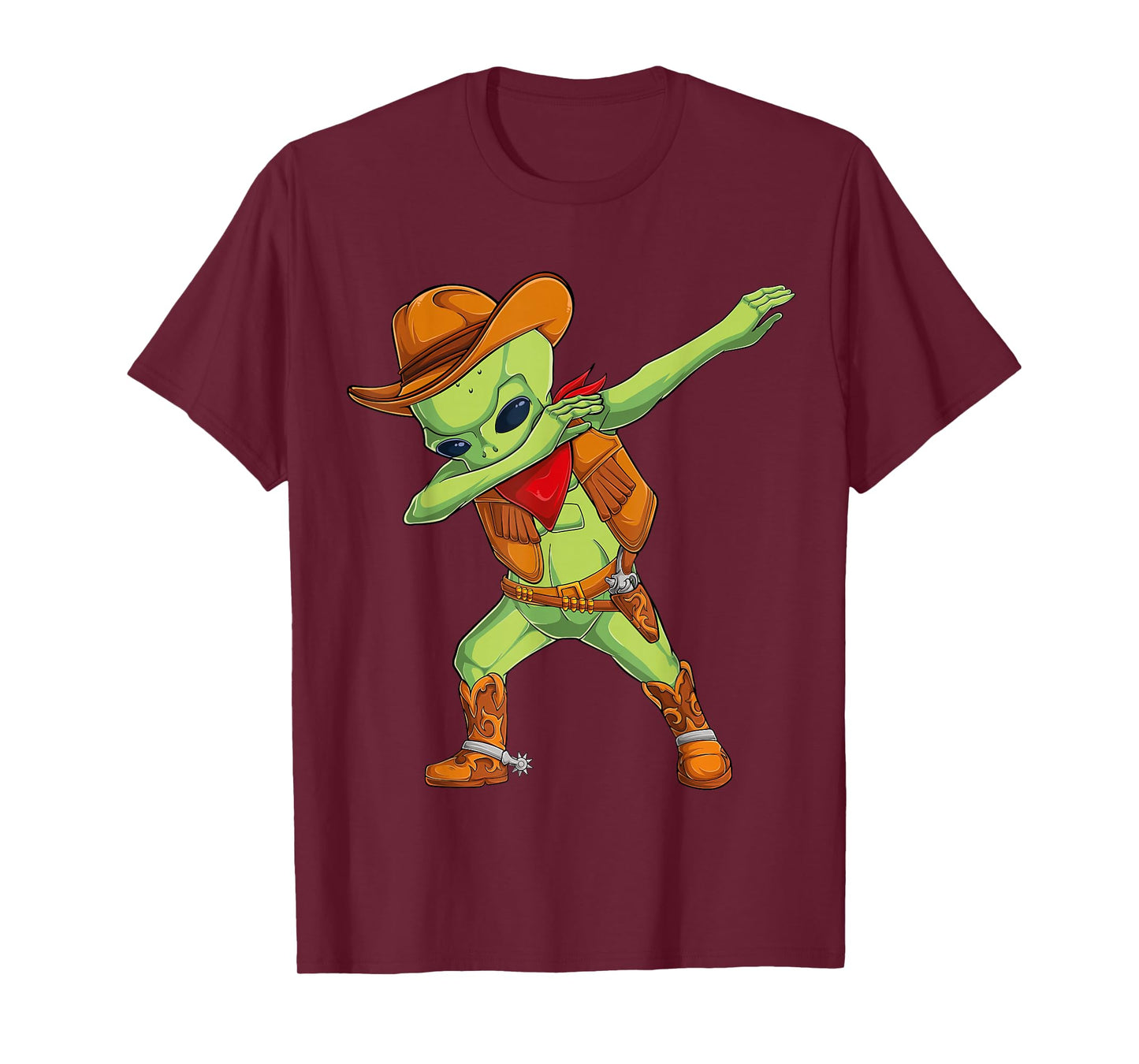 Dabbing alien cowboy costume Halloween kids UFO cosplay men T-Shirt