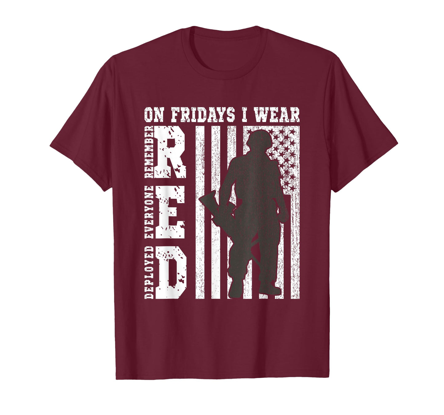On Fridays I Wear Red USA Support American Troops T-Shirt
