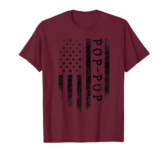 Pop-Pop Patriotic American USA Flag Father's Day Poppop T-Shirt