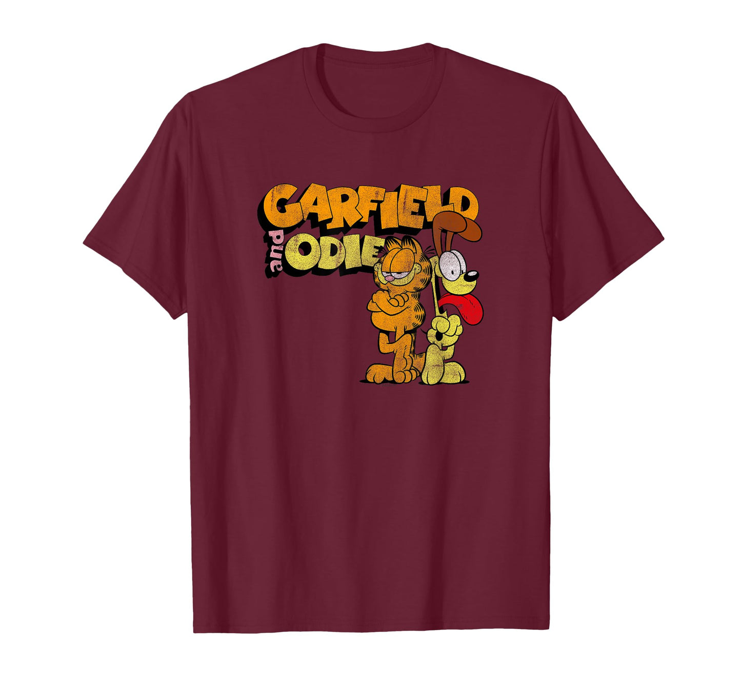 Garfield Distressed Garfield and Odie Cartoon Cat T-Shirt