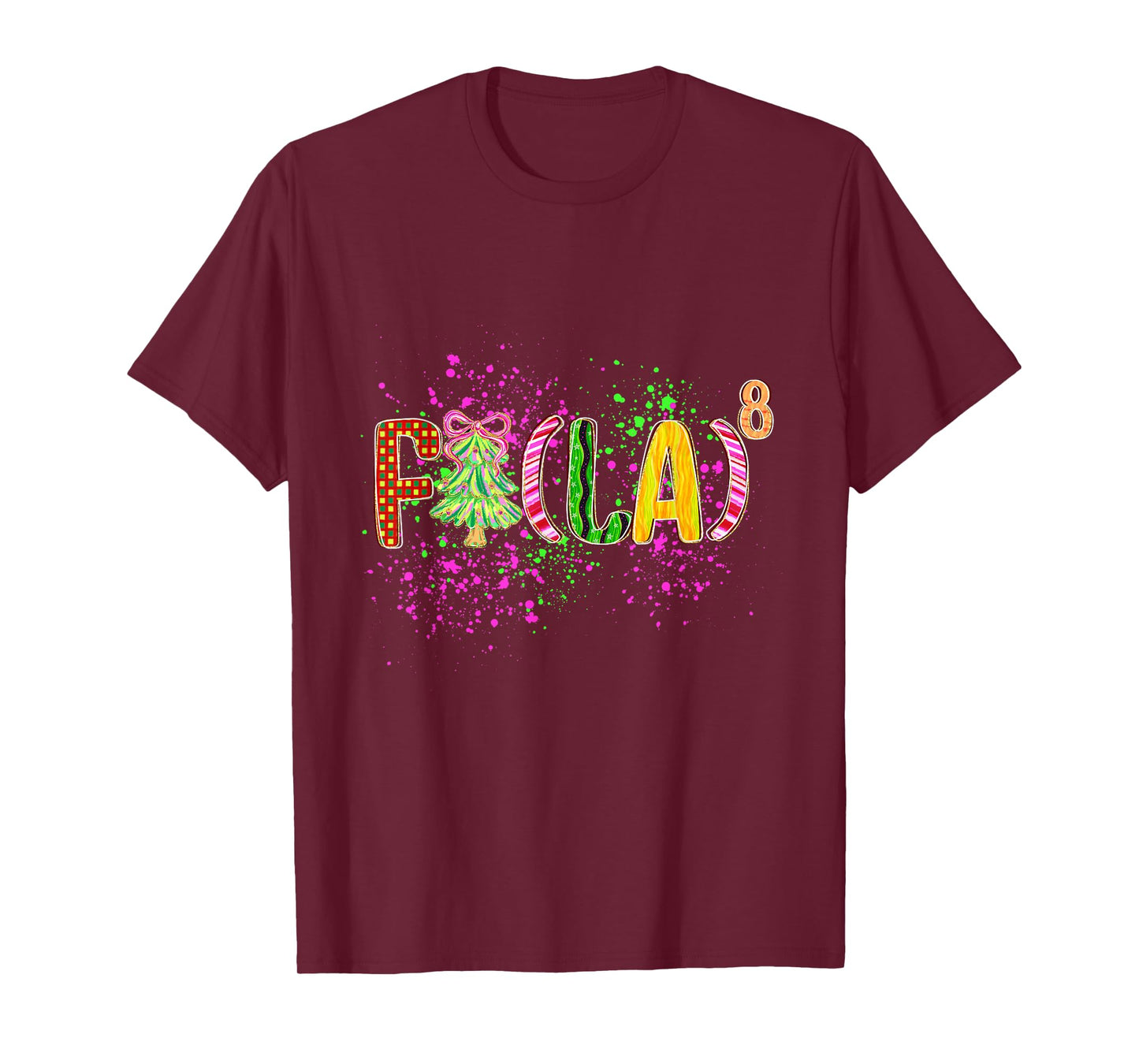 FA (LA) 8 Funny Christmas Santa Math Teacher Student T-Shirt