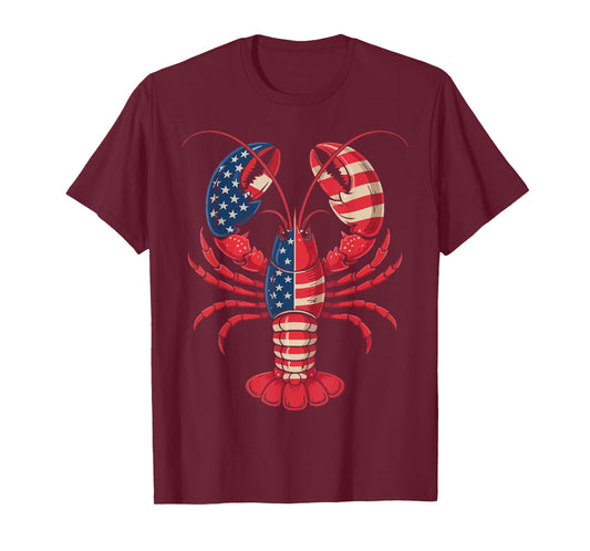 American Flag Lobster Patriotic Crawfish Season 4th of July T-Shirt