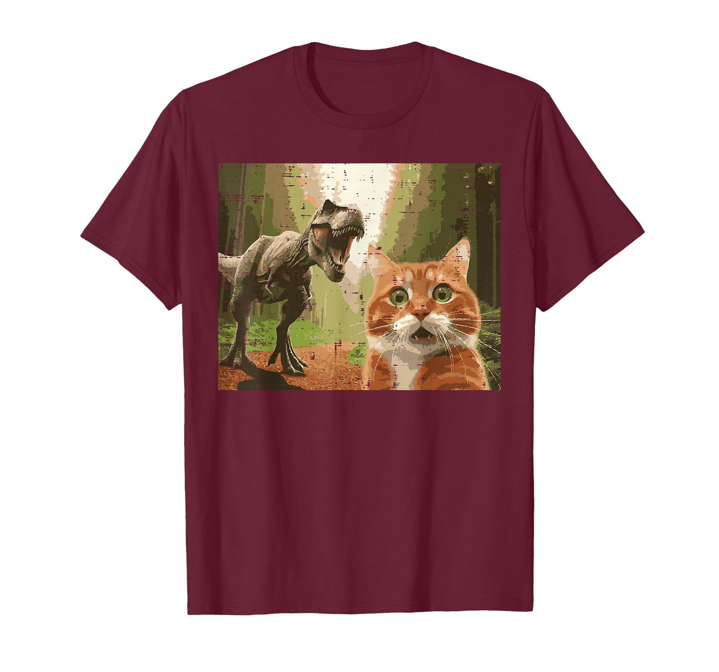 Cat Dinosaur Trex Selfie Funny Meme Humor Boys Girls Kids T-Shirt