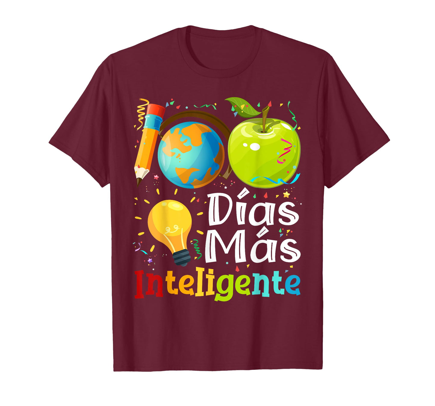 100 Dias mas inteligente Spanish Teacher 100th Day School T-Shirt for Men Women Kids