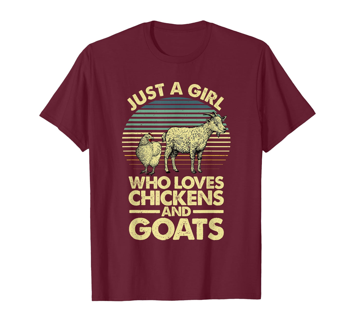 Cool Chicken Goat For Women Girls Chicken Farmer Goat Lovers T-Shirt