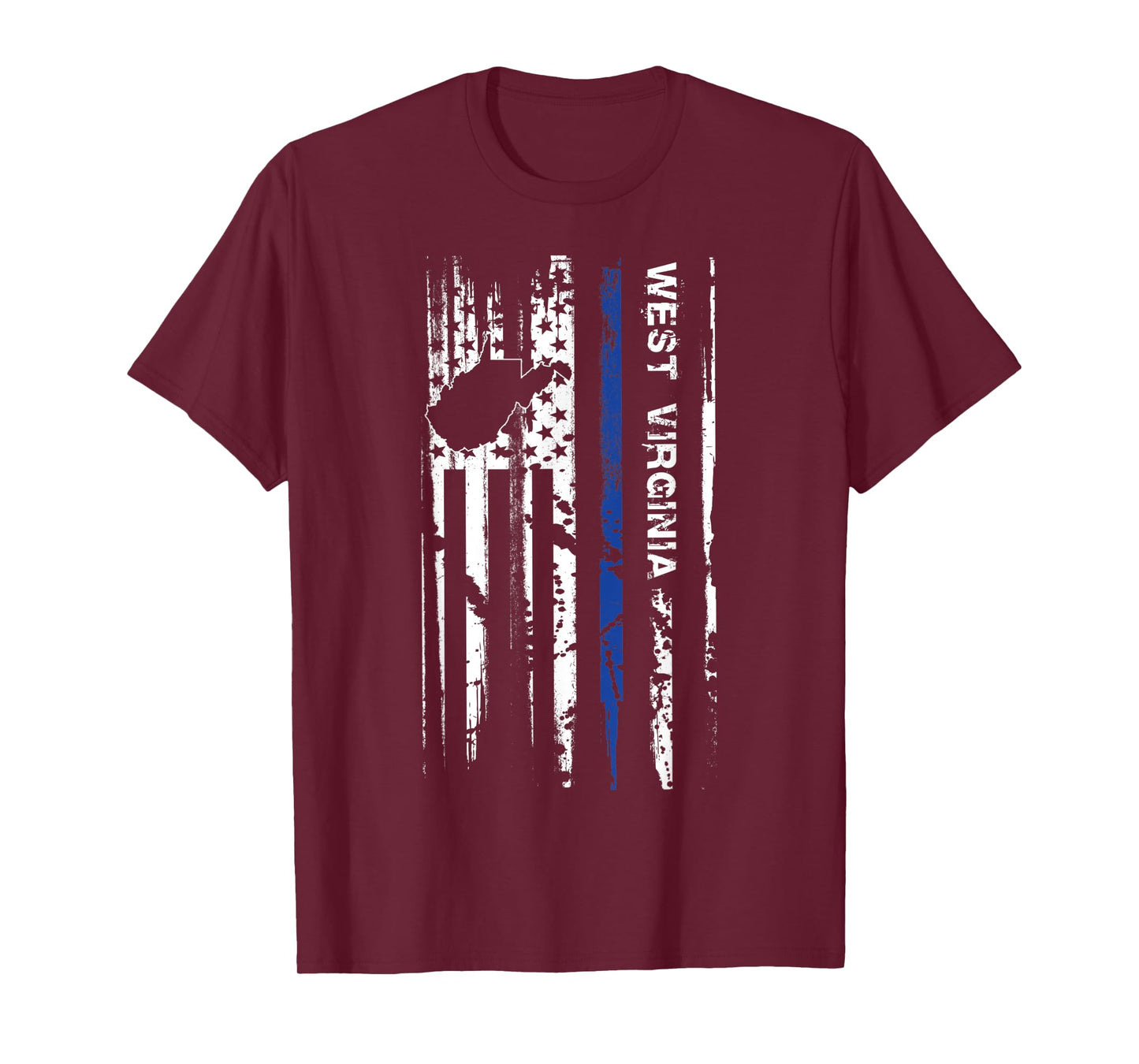 West Virginia Cop Thin Blue Line LEO Police American Flag T-Shirt for Women Men