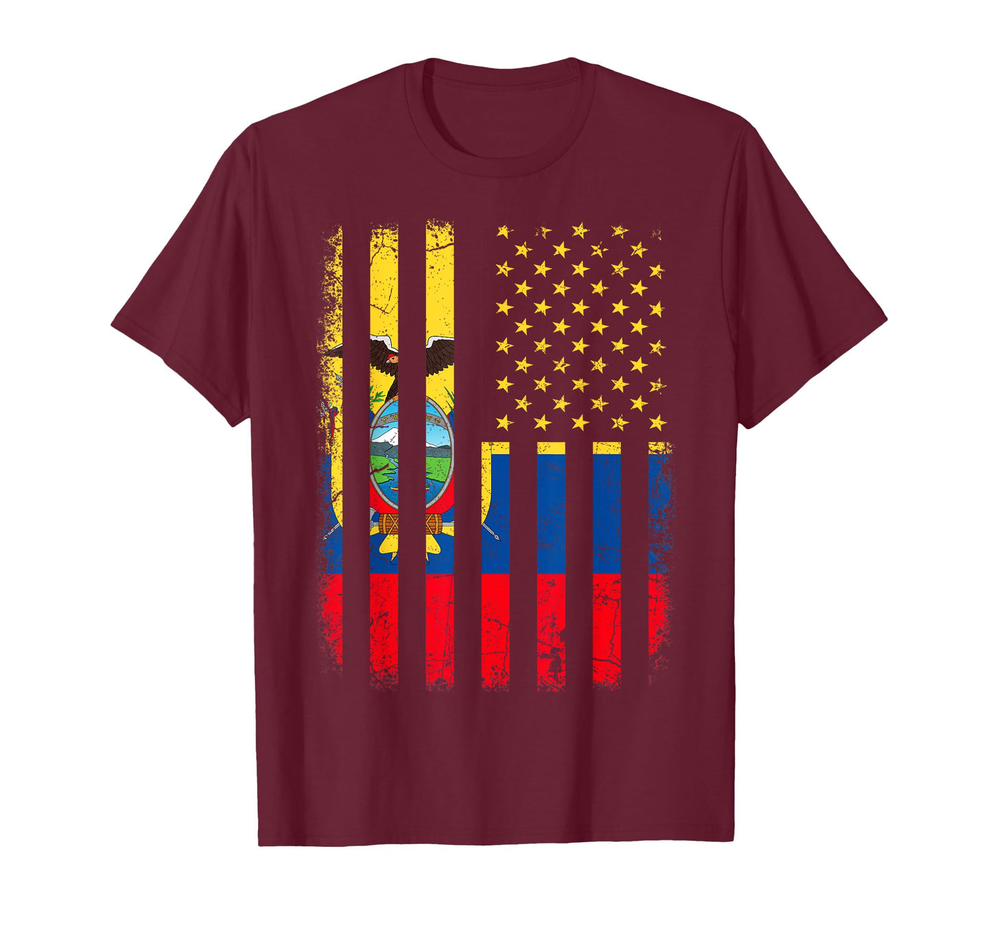 Ecuadorian American Flag Ecuadorian Roots Ecuador America T-Shirt