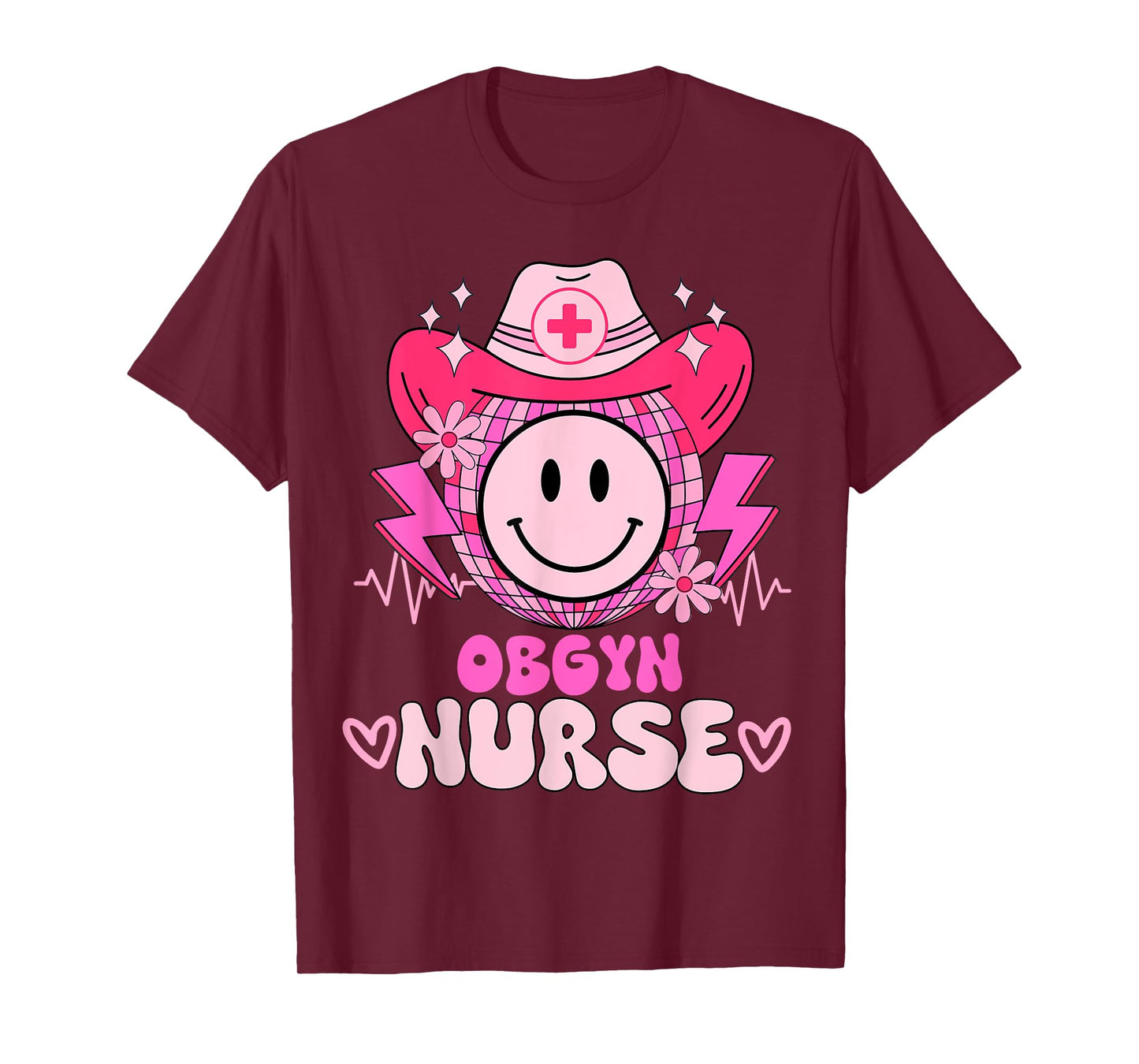 Cute medical retro stethoscope RN country OBGYN nurse T-Shirt
