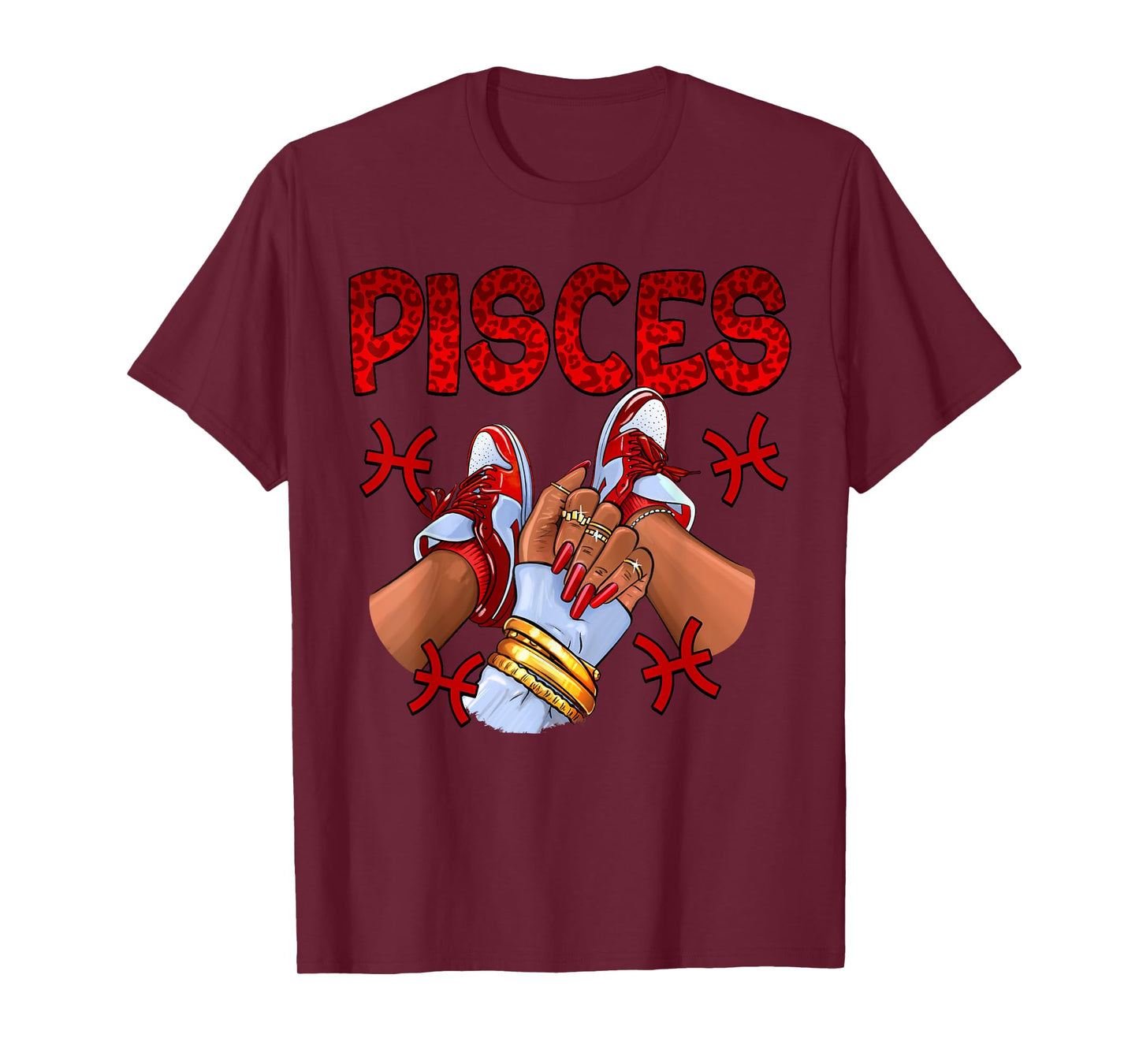 Pisces Queen Birthday Women Sneakers Zodiac Sign Bday T-Shirt