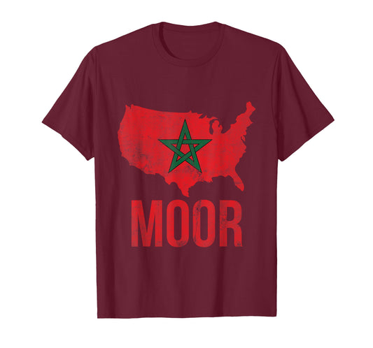 Moorish American T-Shirt America Amexem Moroccan Flag Tee T-Shirt