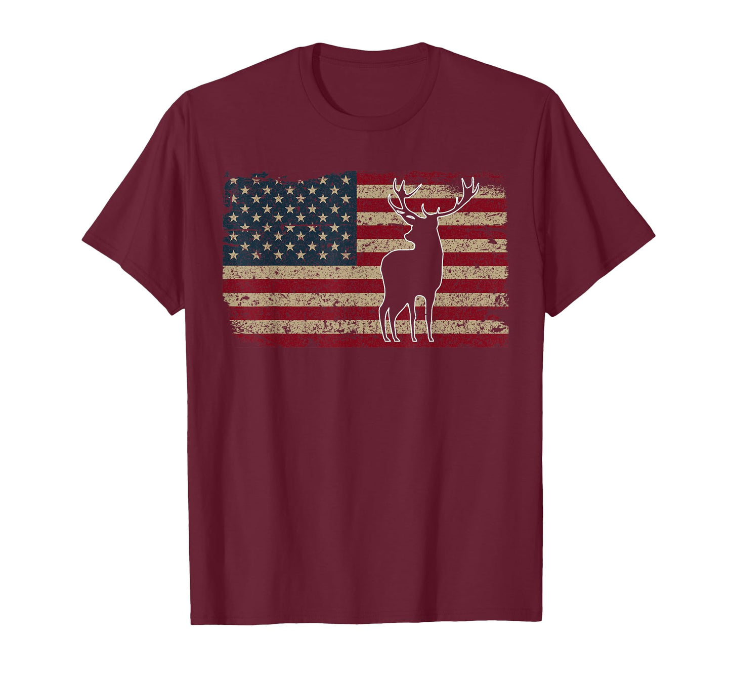 Deer Hunting American Flag T-Shirt I Proud Hunter Gift Idea T-Shirt for Women Men