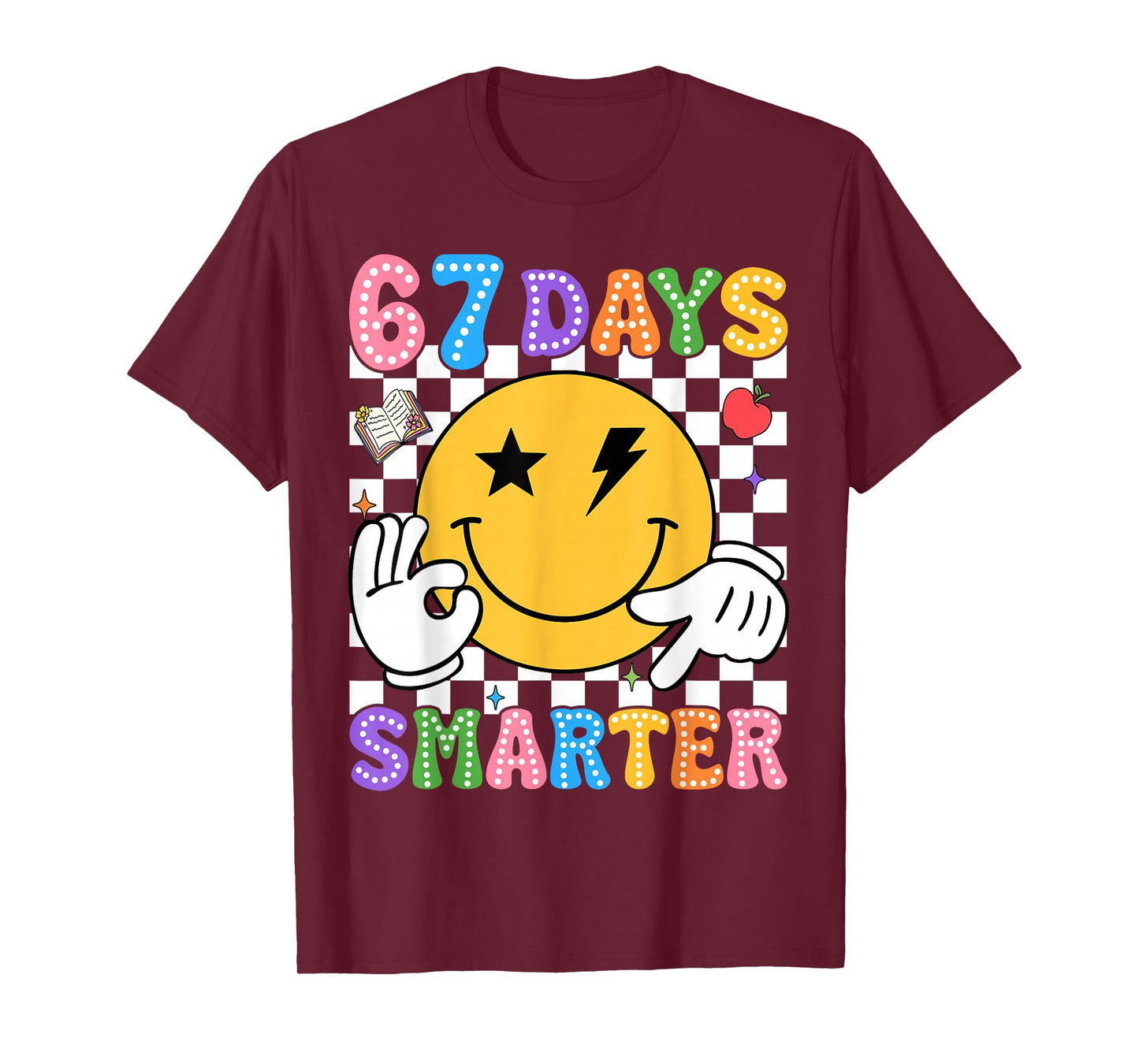 Groovy 67th Day of School Shirt 67 Days Smarter Teacher Kids T-Shirt