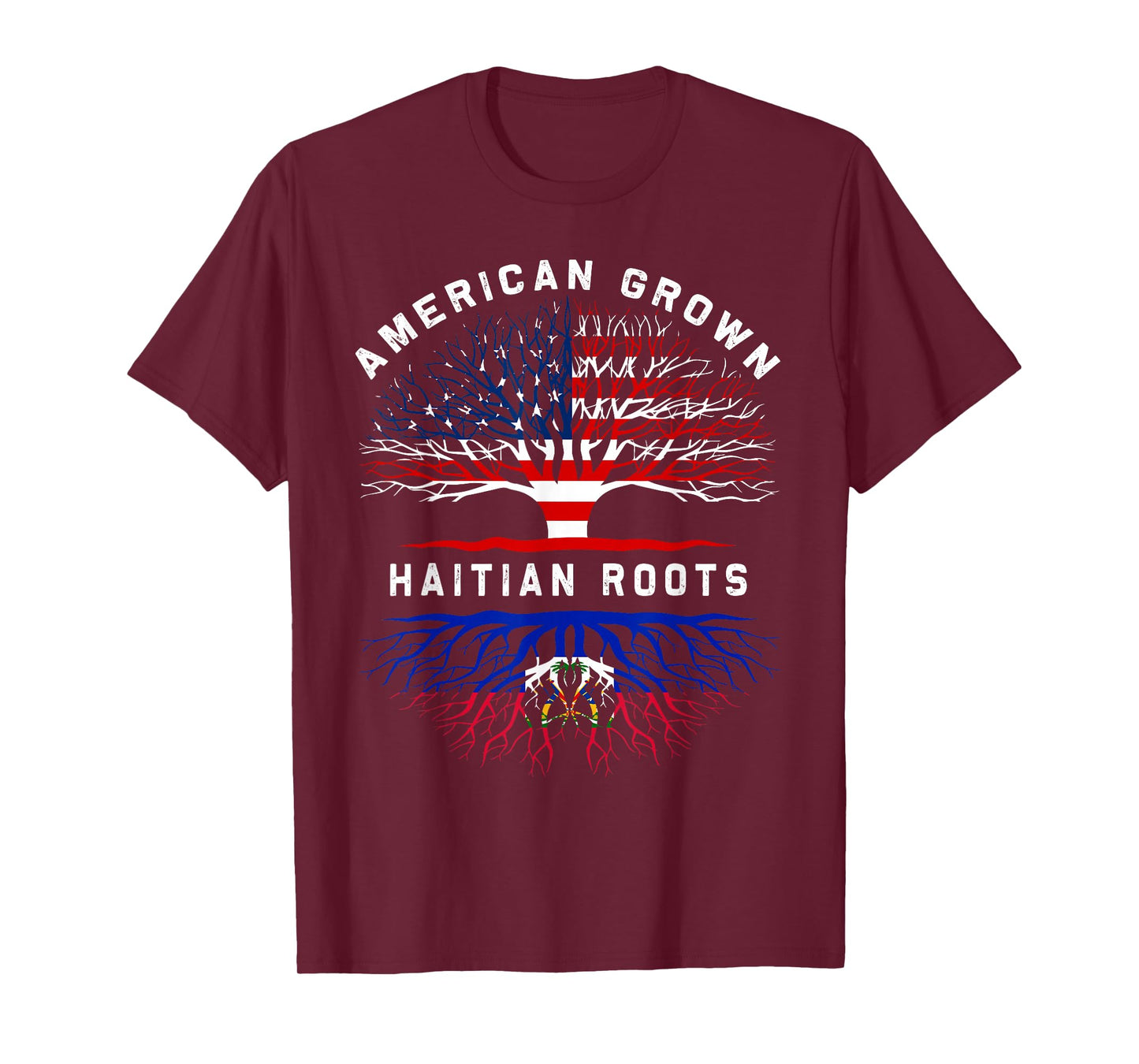 Haitian Roots American Grown Tree Family Heritage T-Shirt