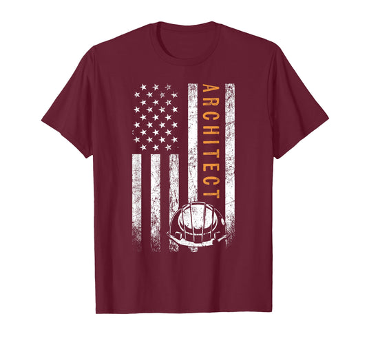 Architect American Flag Design Architecture T-Shirt