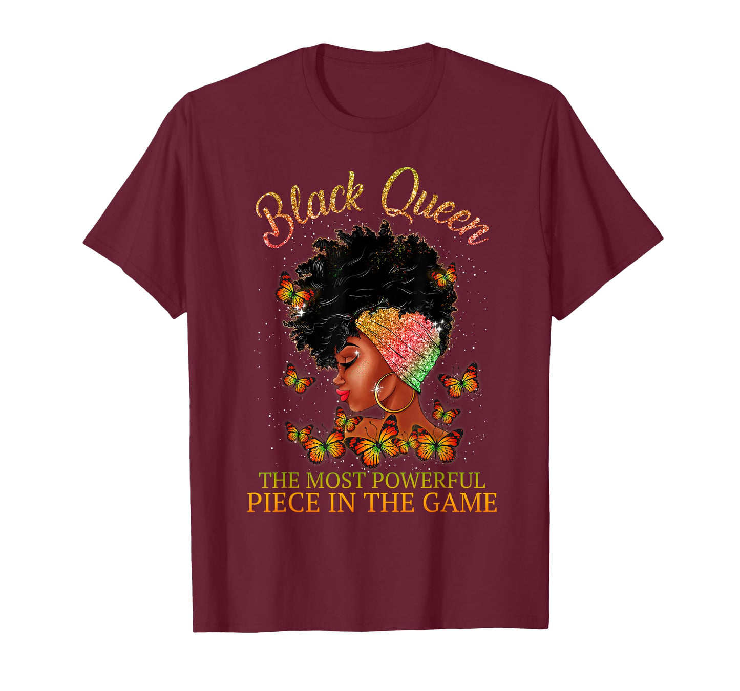 Black Queen The Most Powerful Piece in The Game Melanin Girl T-Shirt