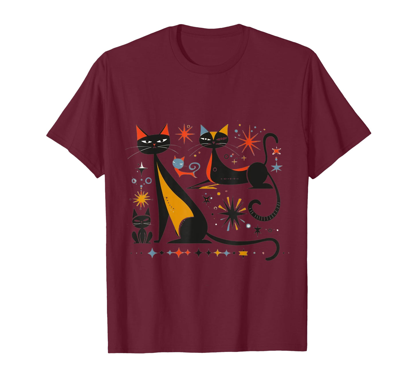 Vintage Retro Mid-Century Modern Look Cats 50s 60s Style T-Shirt