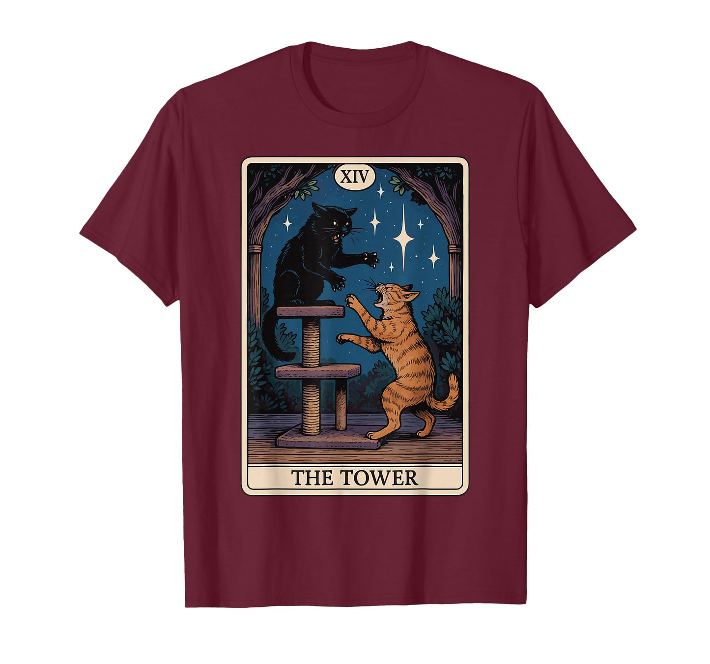 The Tower Cat Tarot Card T-Shirt