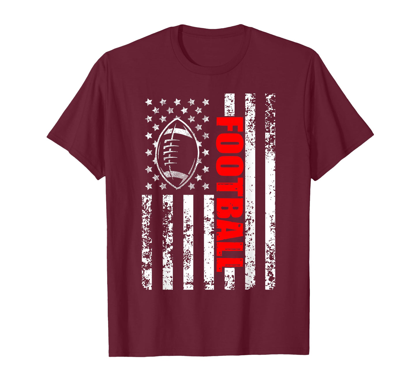 American Flag Football Patriotic Football T-Shirt