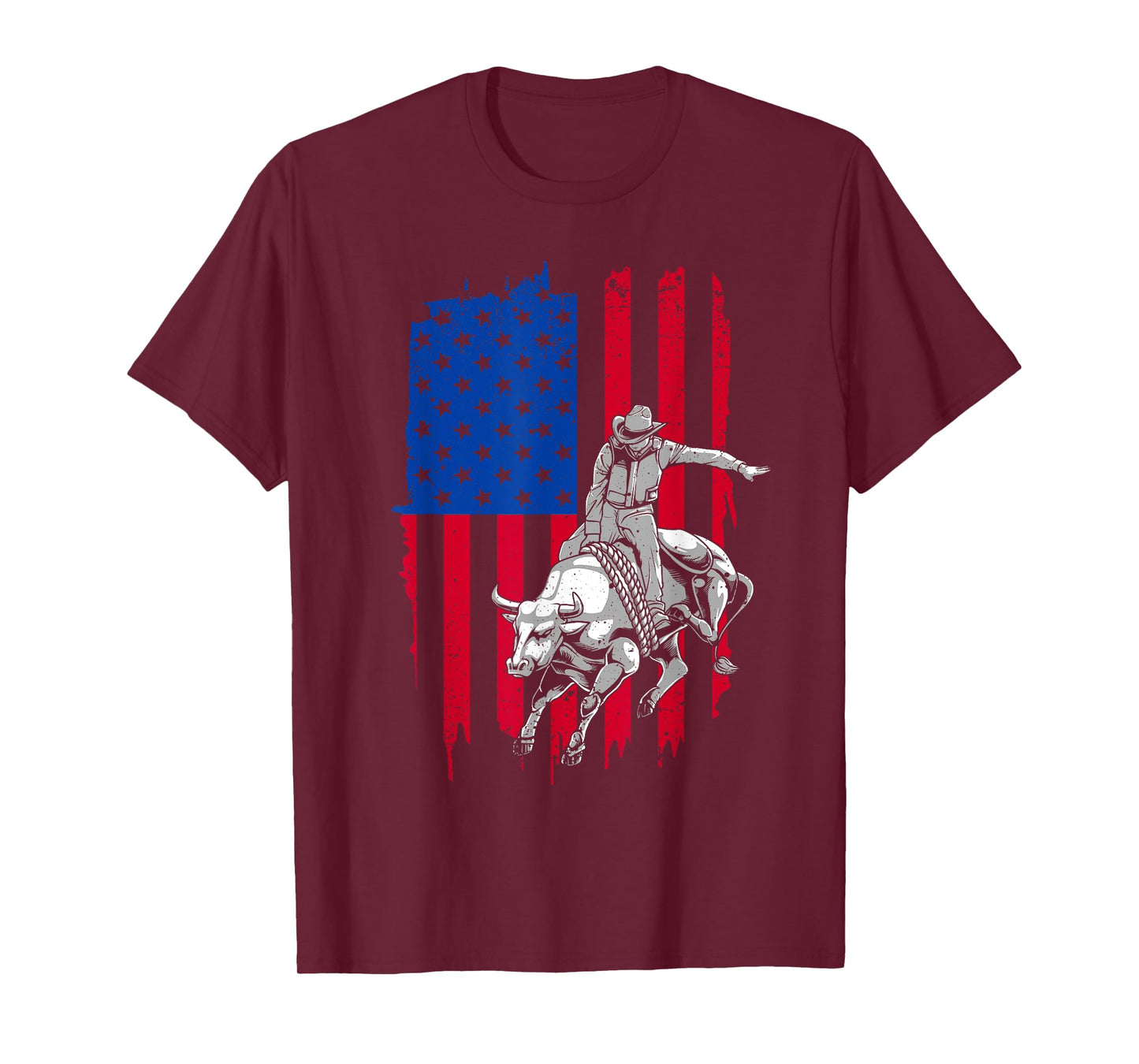 Cool American Rodeo Bull Rider Design Men Women Boys Girls T-Shirt