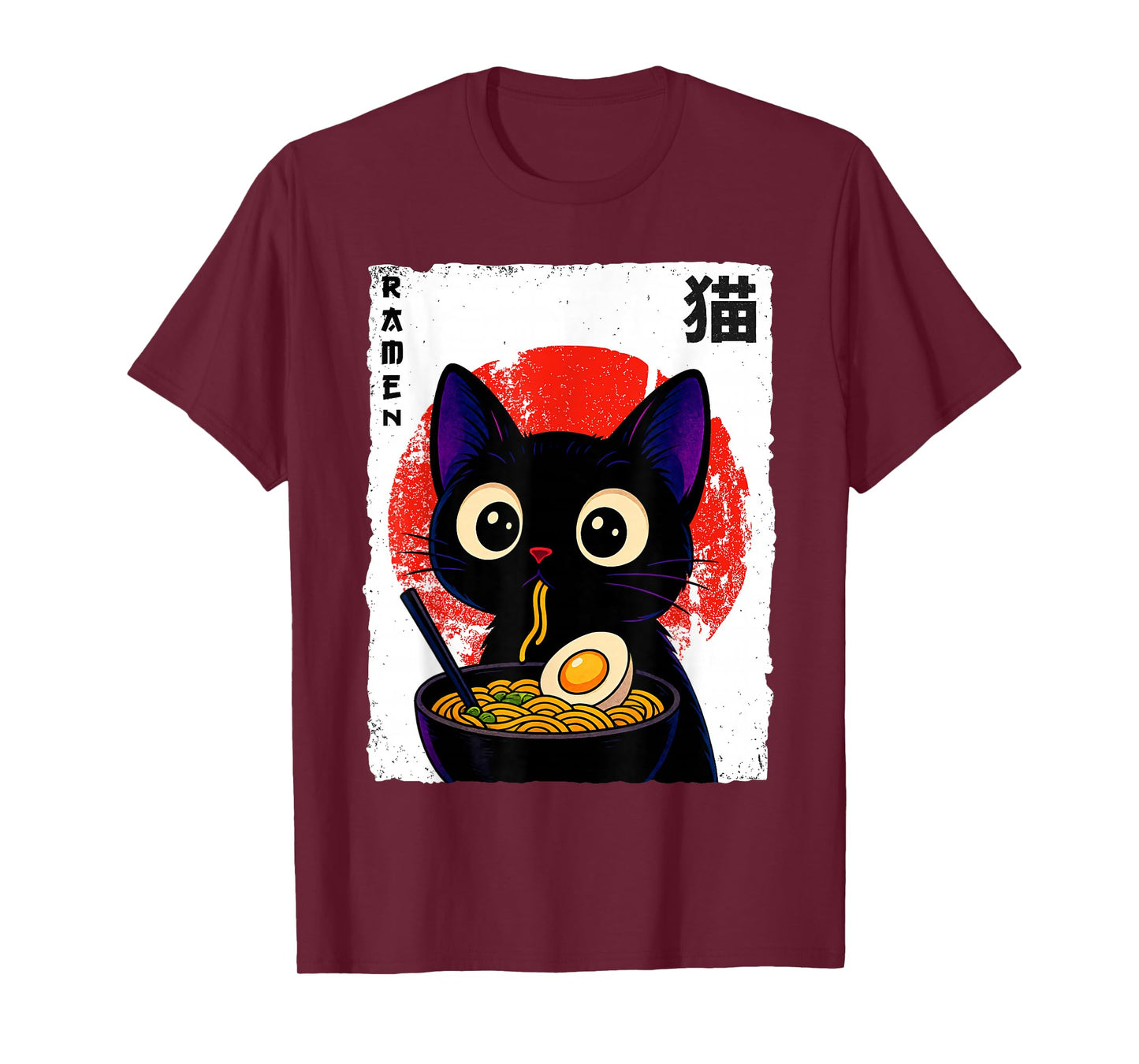Kawaii Anime Cat Ramen Funny Graphic Tees Men Women Kids T-Shirt