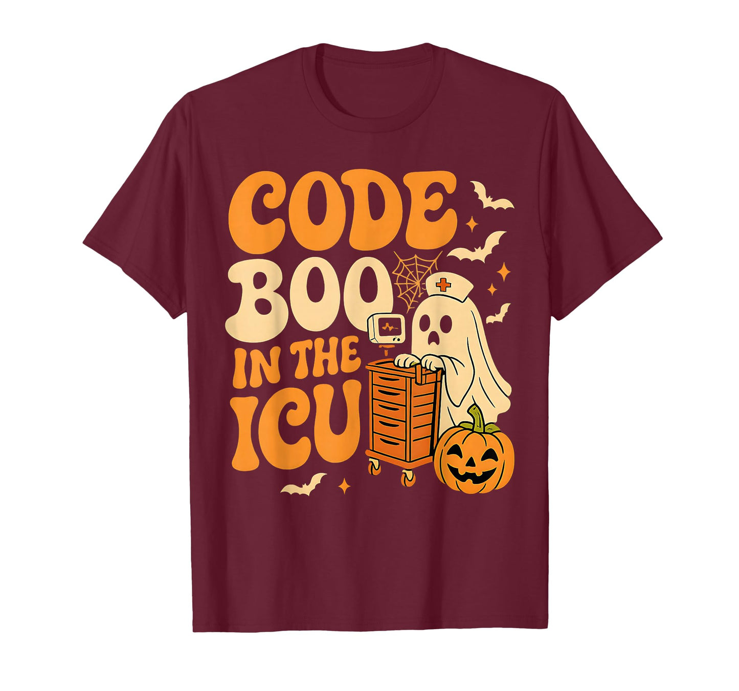 Code Boo in The ICU Nurse Halloween Costume Ghost Nursing T-Shirt