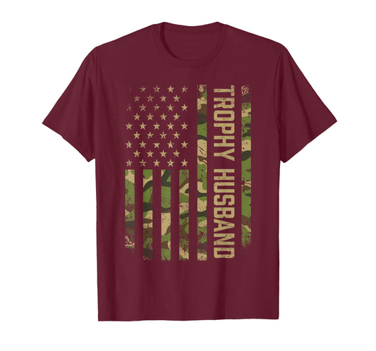 Patriotic Husband American Flag Camo Husband Trophy Husband T-Shirt