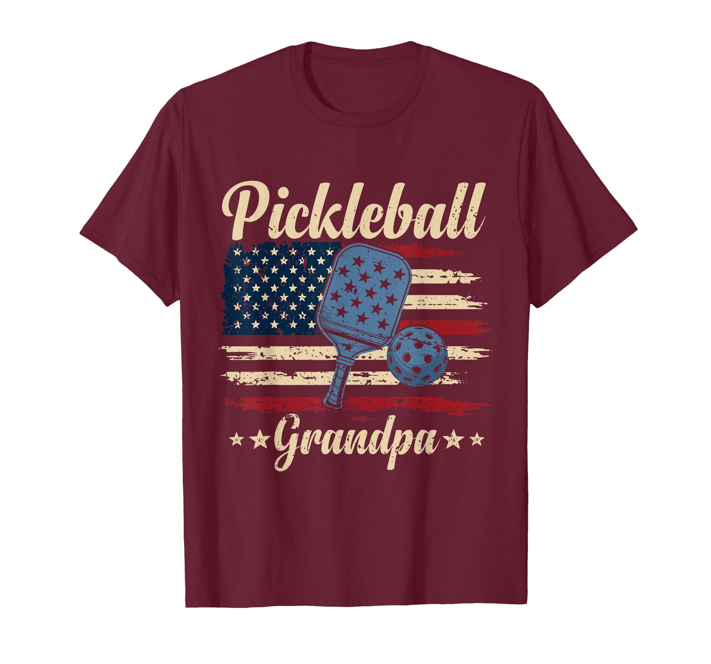 Pickleball Grandpa American PaddleBall Grandpa Father Day T-Shirt
