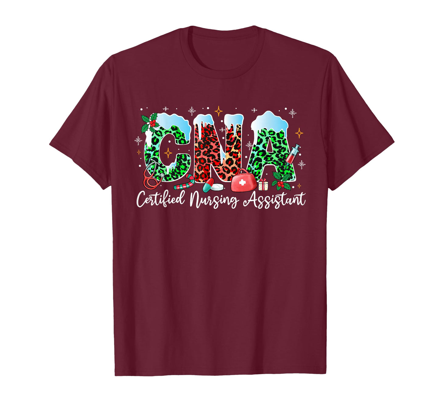 CNA Christmas Certified Nursing Assistant Xmas Holiday T-Shirt