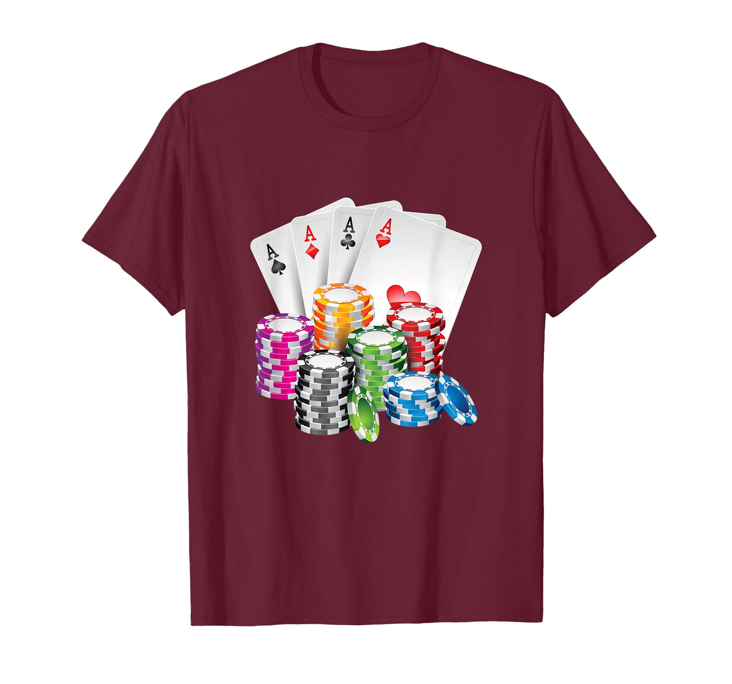 Poker Gambling Card Chips Casino Poker Holdem T-Shirt