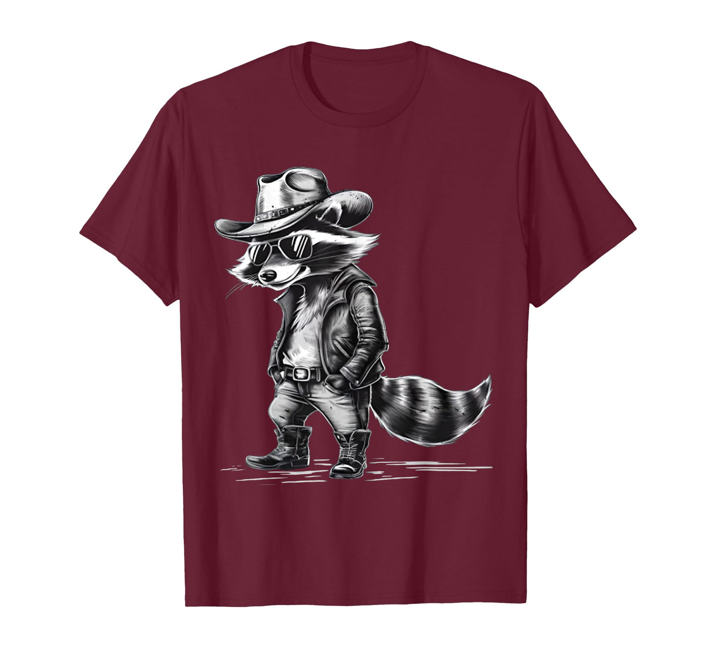 Cool Raccoon Cowboy Cowgirl Punk Racoon Meme Western Country T-Shirt