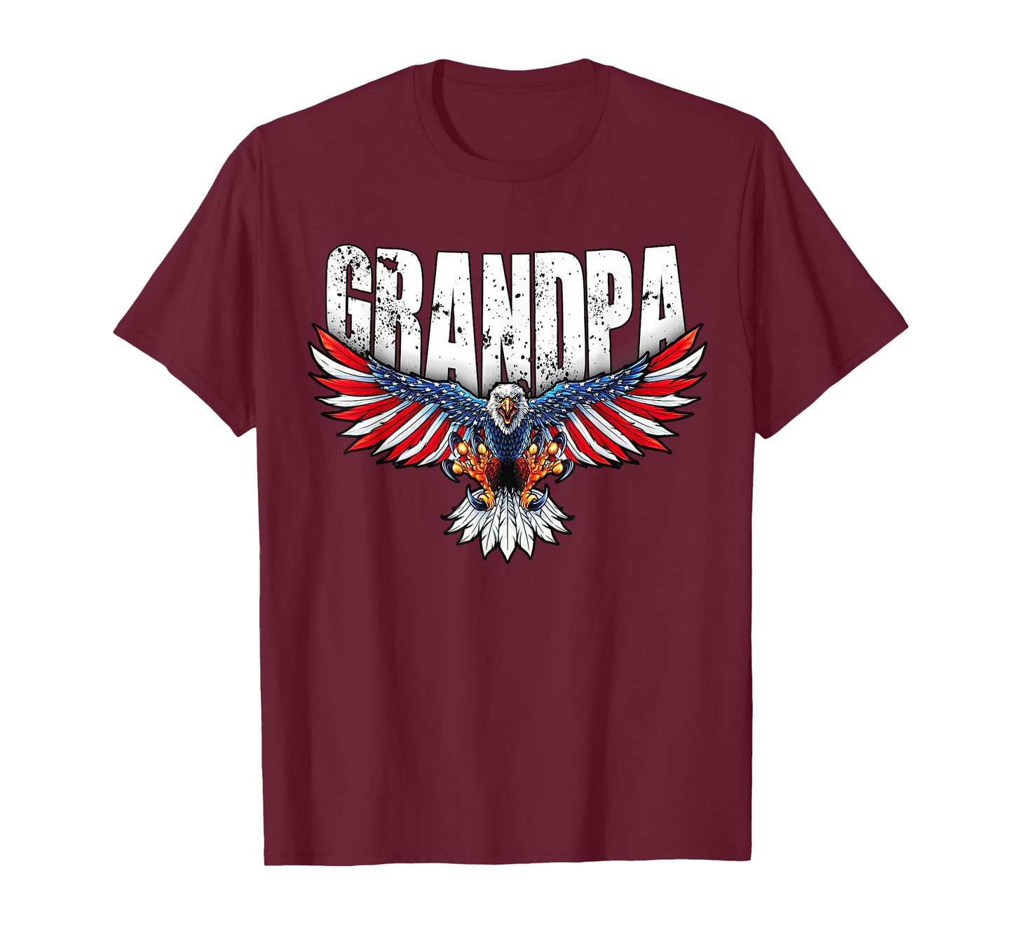 Grandpa Vintage USA Flag Bald Eagle Patriotic 4th of July T-Shirt