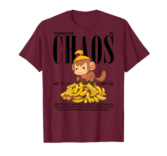 Comrade in Chaos funny Monkey Banana Bonanza (ART BACK) T-Shirt