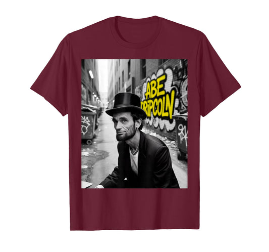 Abe Dripcoln Funny Abe Lincoln Pun Modern Photo Graffiti T-Shirt