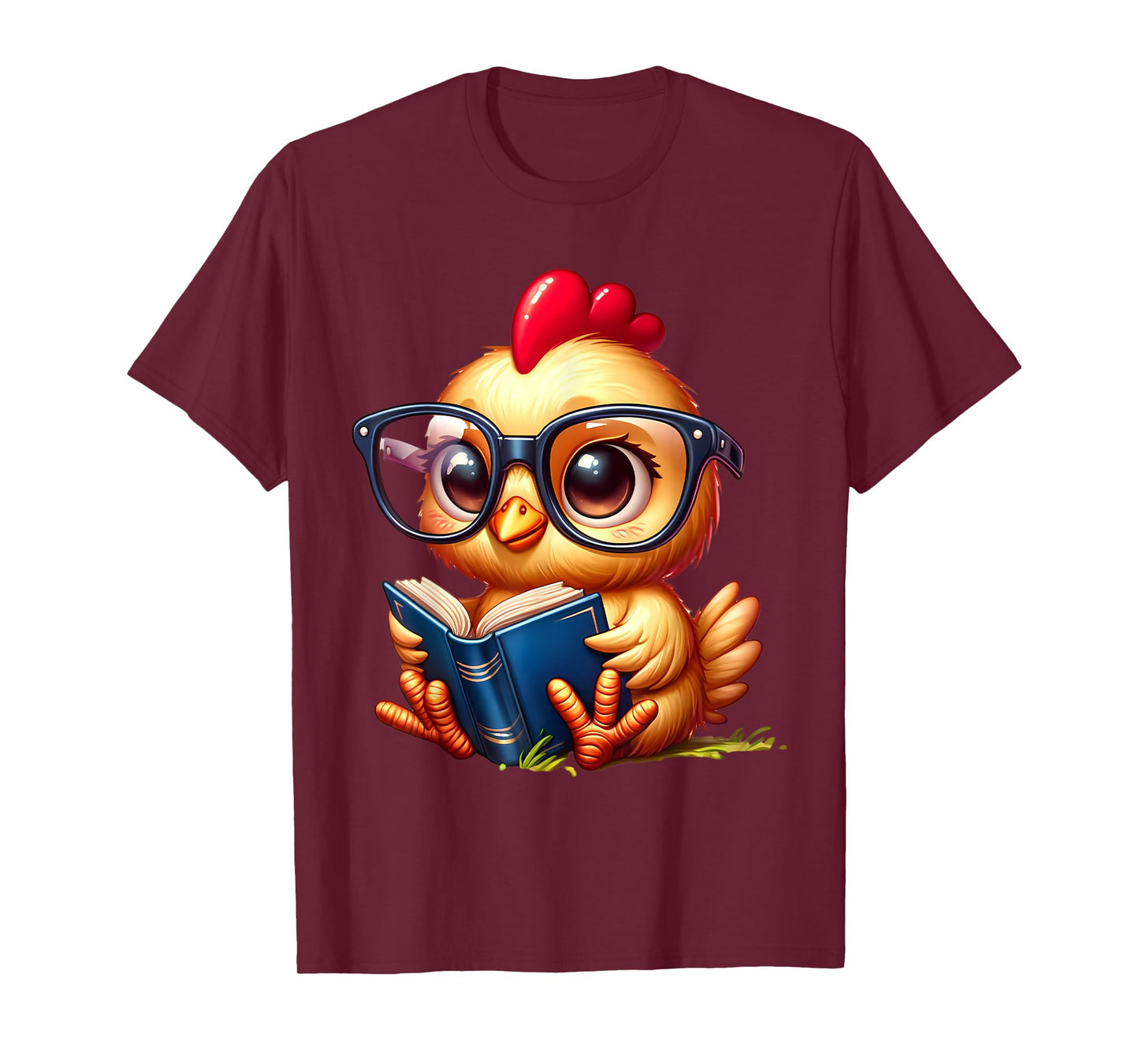 Chicken Reading a Book Farm Animal Chick T-Shirt
