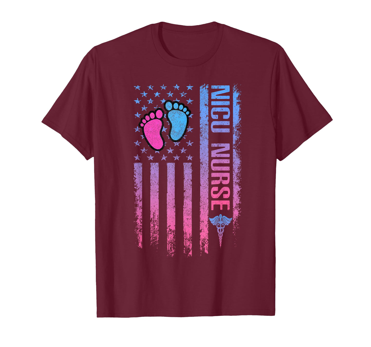 Cute American Flag - Patreotic NICU Nurse T-Shirt