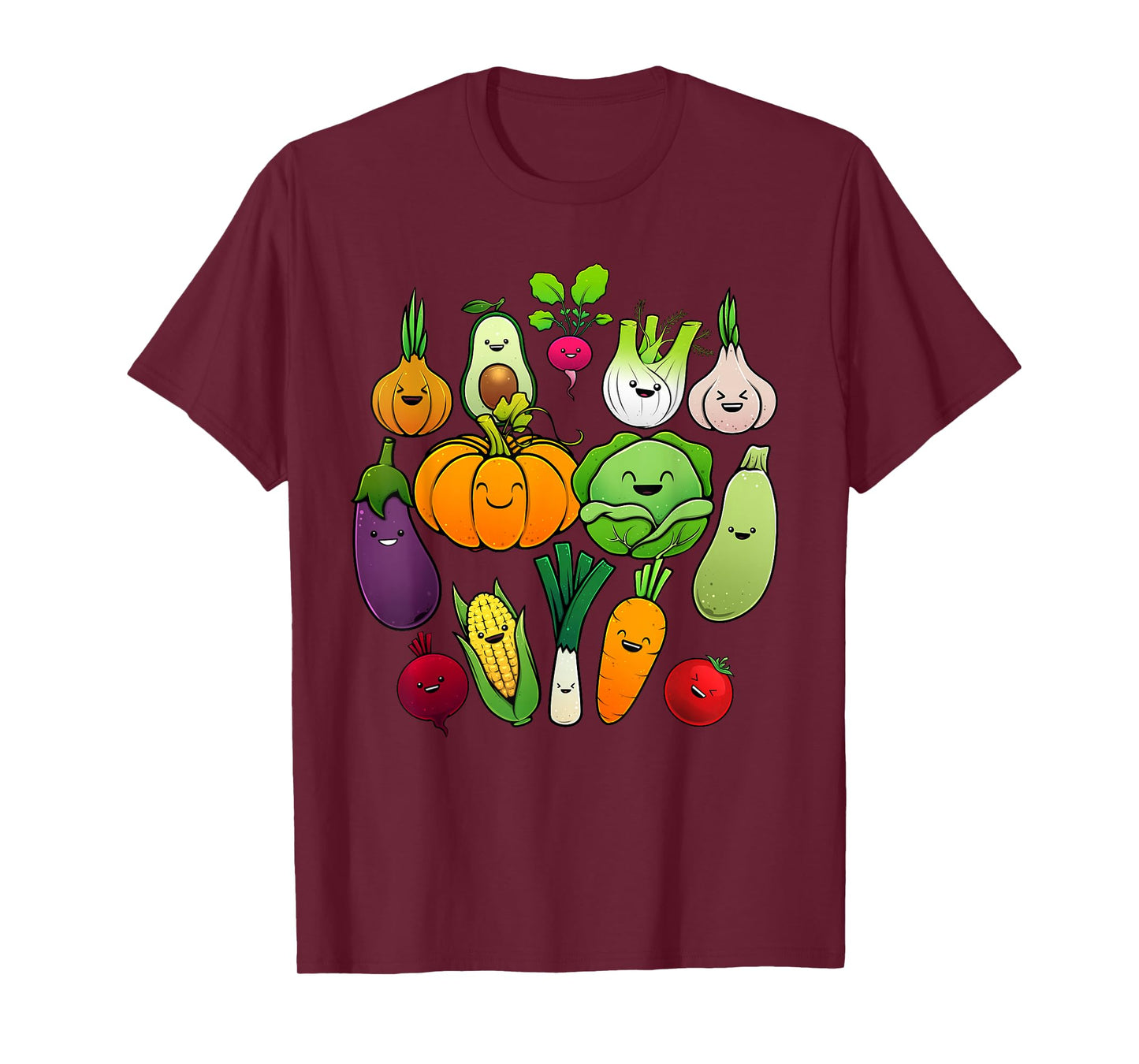 Cute Vegetable Art Men Women Healthy Veggie Vegan Gardening T-Shirt