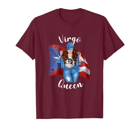 Puerto Rican Virgo Queen of Puerto Rico Zodiac Brunette T-Shirt