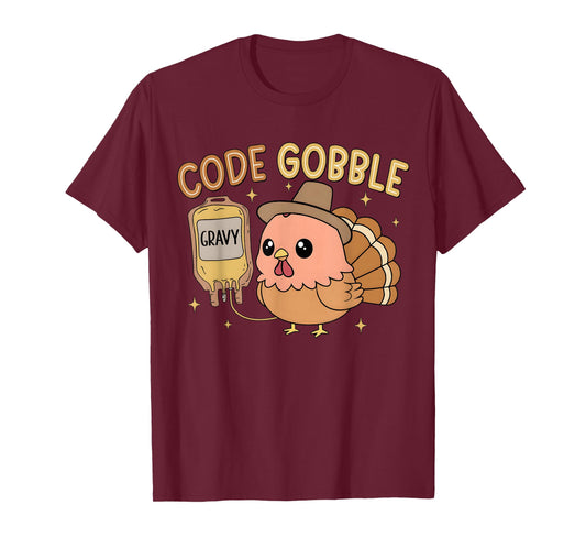 Code Gobble Thanksgiving Nurse Funny ER Nurse Medical Crew T-Shirt