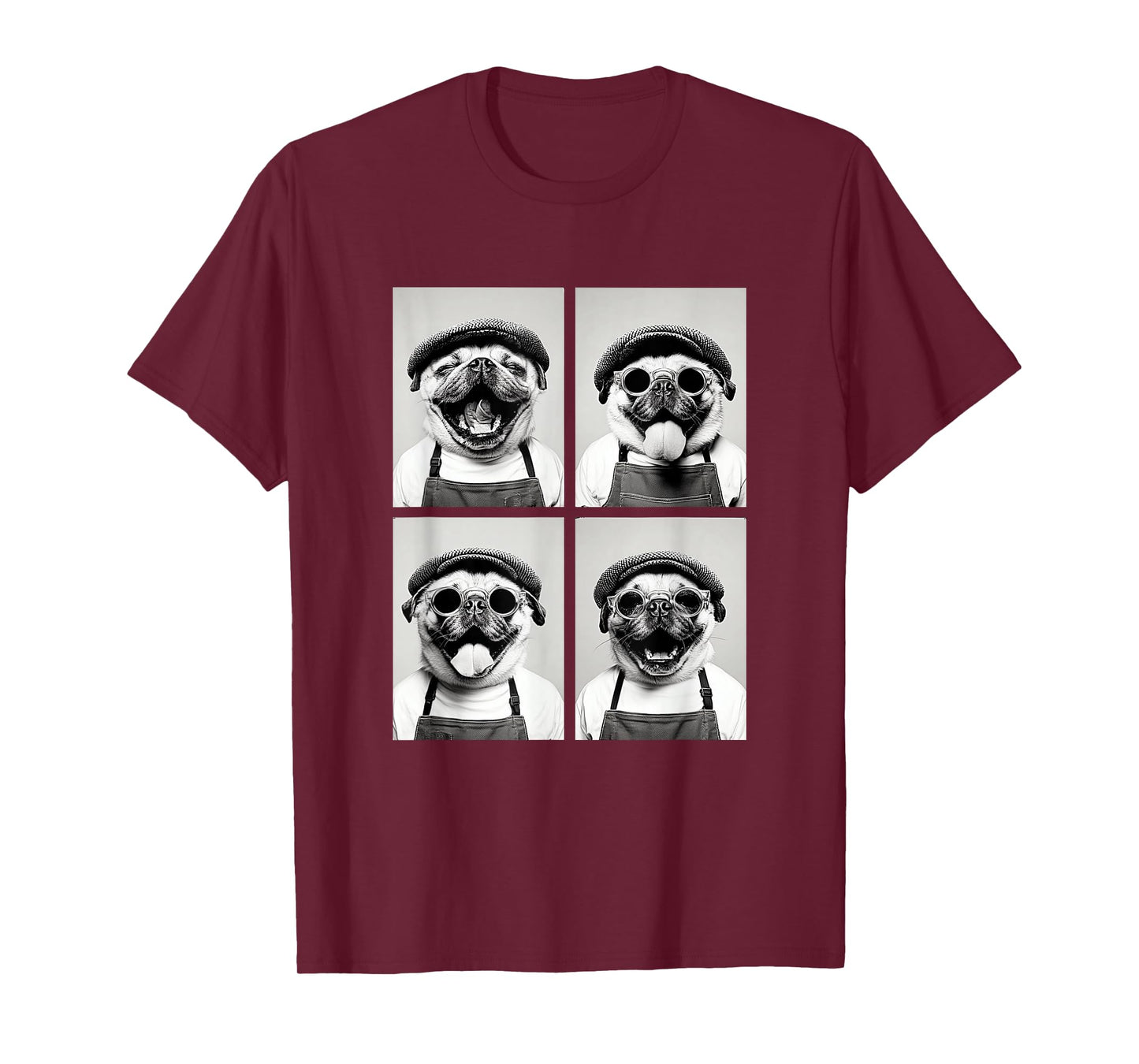 Funny Pugs with Sunglasses Coffee Lovers Cafe Barista Dogs T-Shirt