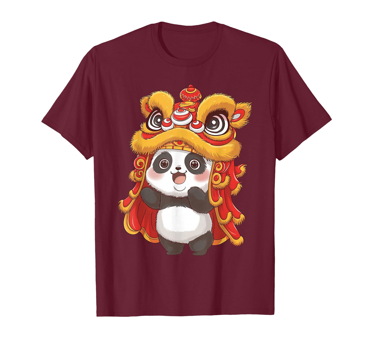 Chinese Lunar New Year Lion Dance Cute Panda China Culture T-Shirt