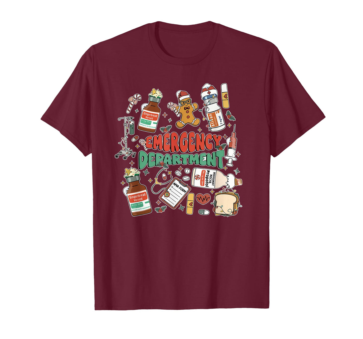 Christmas Emergency Room ER RN Nurse Department Healthcare T-Shirt