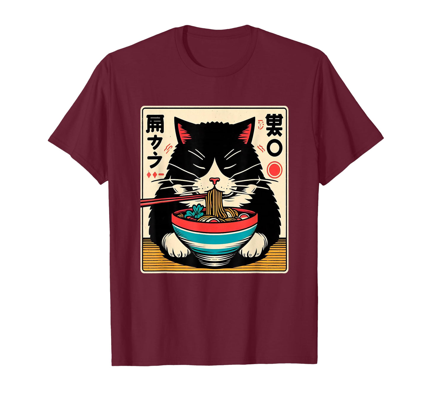 Ramen Cat Kawaii Neko Japanese Noodles Aesthetic Otaku Lover T-Shirt